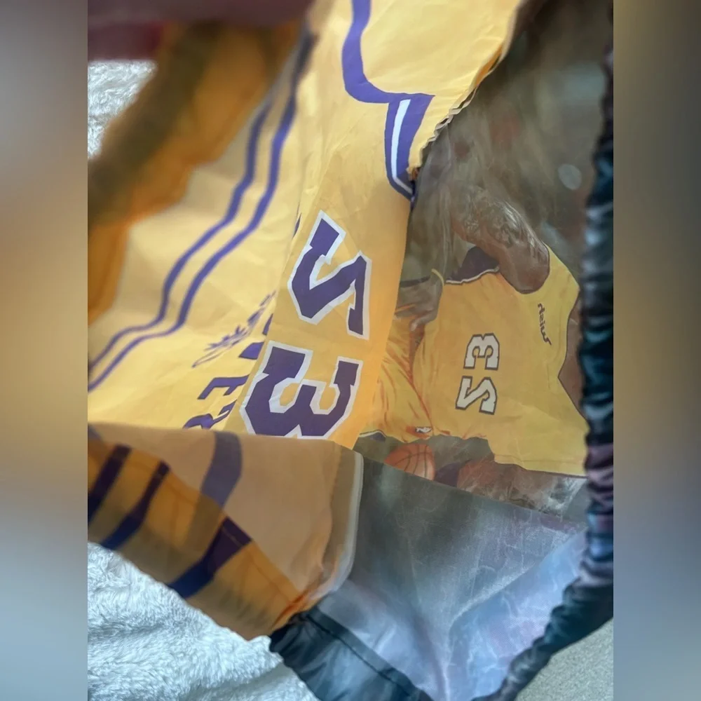 RARE LeBron James Los Angeles Lakers Drawstring Backpack Bag